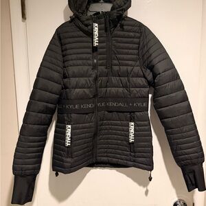 Kendall & Kylie Black Puffer Jacket New